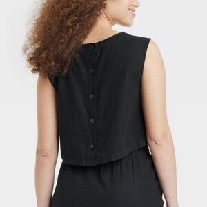 Women's Linen Tank Top - A New Day™
Black M